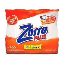 JABON EN POLVO ZORRO 400gr  MATIC BAJA ESPUMA